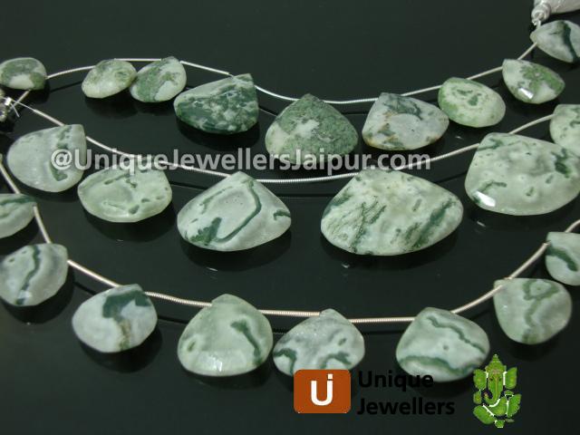 Greenish Solar Quartz Faceted Heart Beads